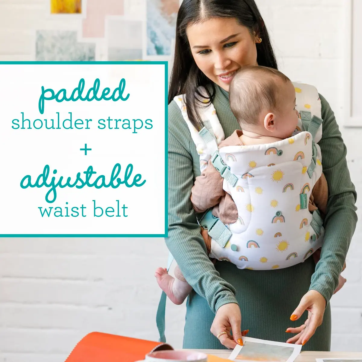 Infantino Flip 4-in-1 Baby Carrier Convertible Ergonomic, Rainbow | Adjustable, 8-32 lbs, 4 Carry Modes - view 6