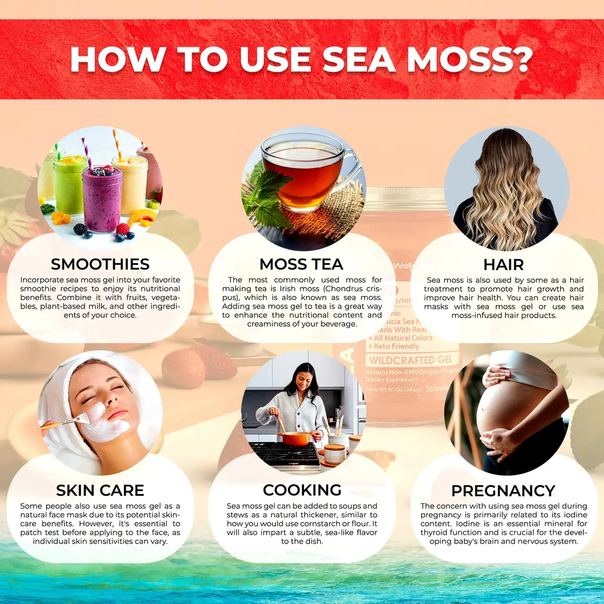 WELLNESS LABSRX Strawberry Sea Moss Gel 300ml (10 Fl Oz) | Nutrient-Rich Superfood for Wellness - view 8