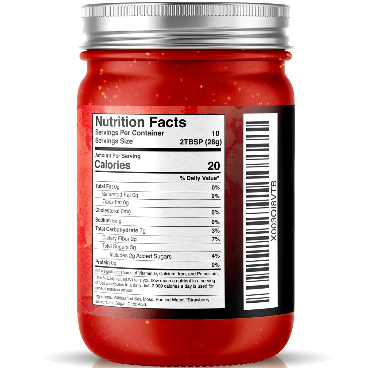 WELLNESS LABSRX Strawberry Sea Moss Gel 300ml (10 Fl Oz) | Nutrient-Rich Superfood for Wellness - view 2