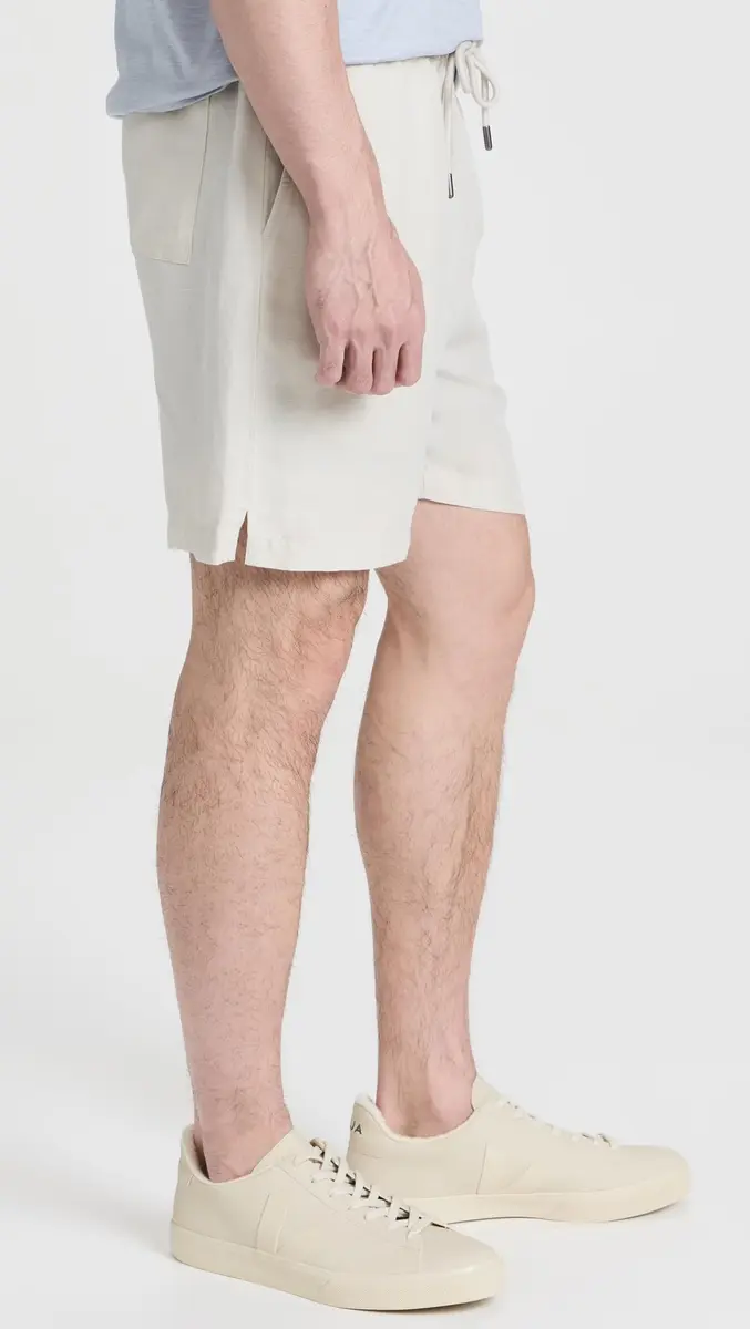 Onia-Air Linen Pull-On Short 6"-Solid-Stone-L | Stretch Waist, Back Patch Pocket, 6" Length - view 4
