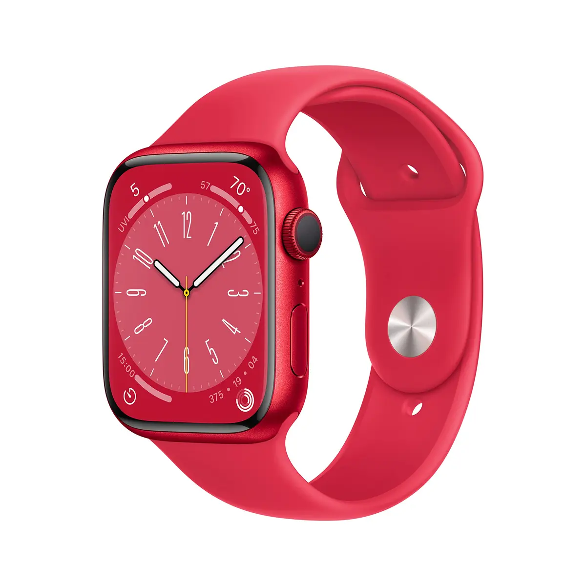 Apple Watch Series 8 GPS 45mm Red Aluminum Case Red Sport Band M/L (Renewed) | Health & Fitness Tracking - main product image