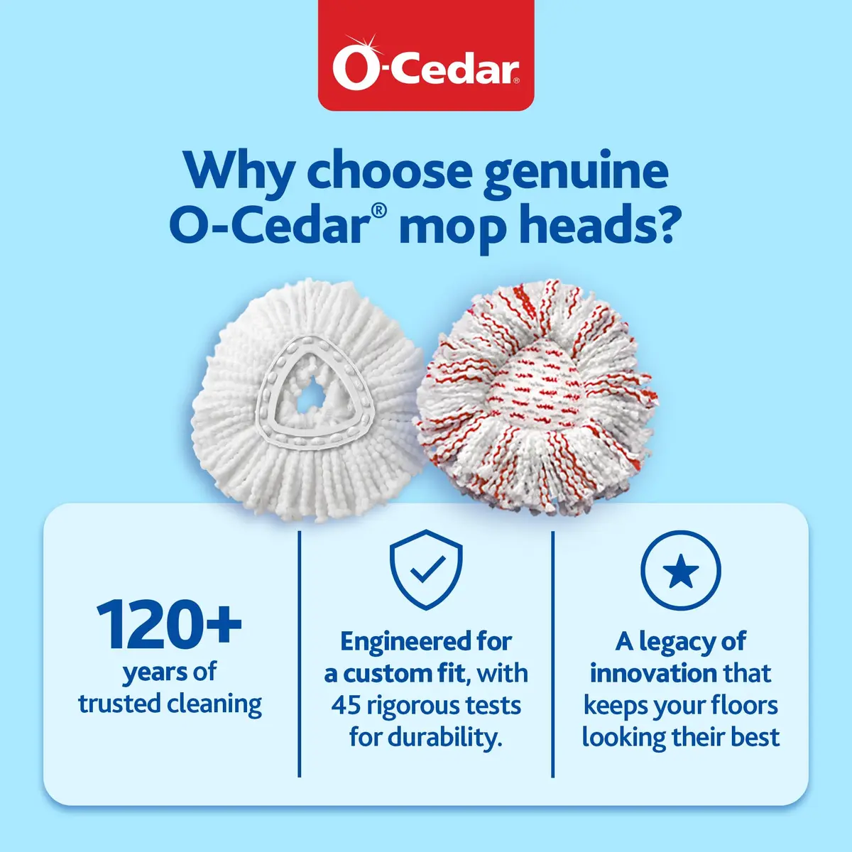 O-Cedar EasyWring Deep Clean Refill (1-Pack, White) | 40% More Cleaning Power | Microfiber Mop Refill for Spin Mop Systems - view 7