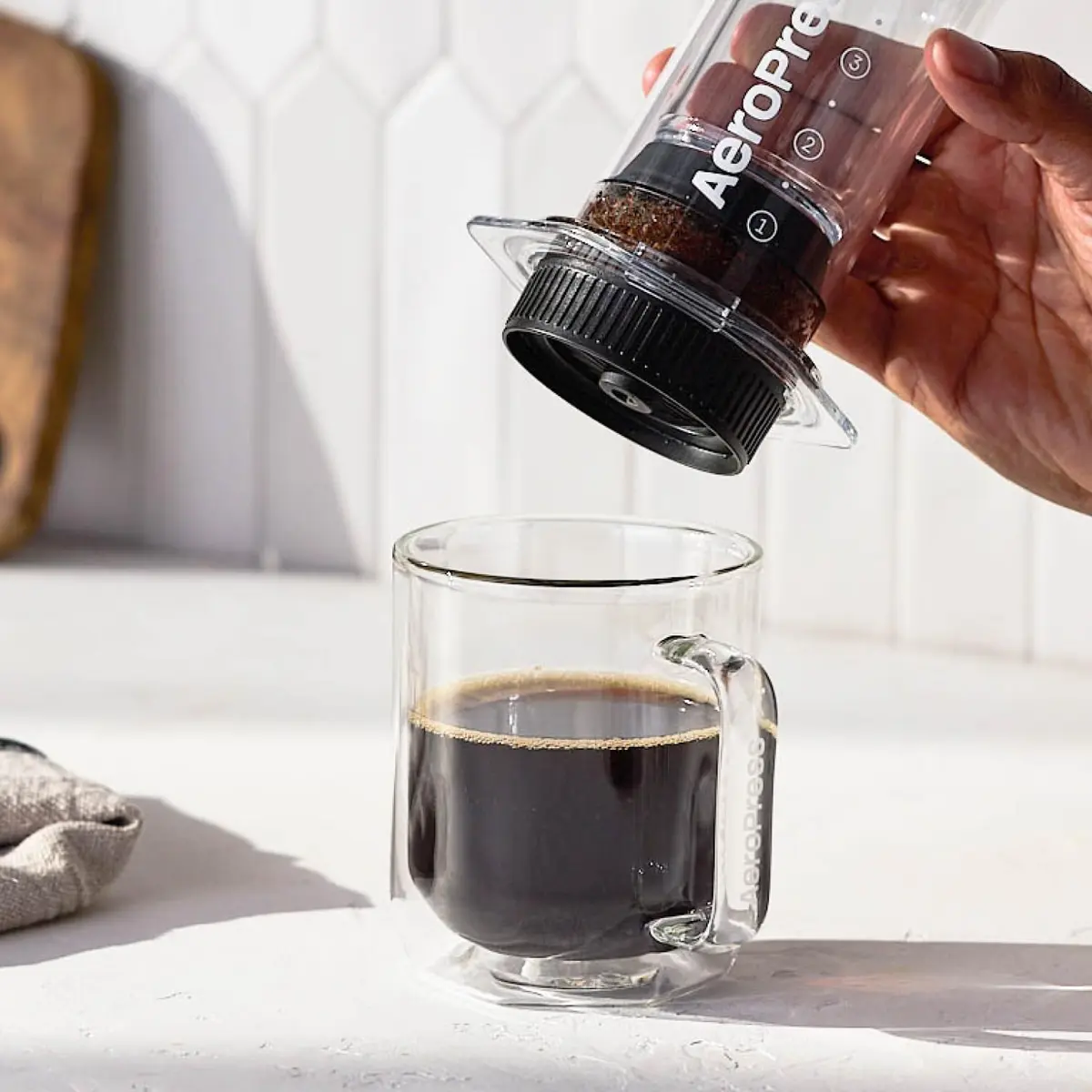 AeroPress Flow Control Filter Cap, Black | Brew Espresso-Style Crema & More - view 5