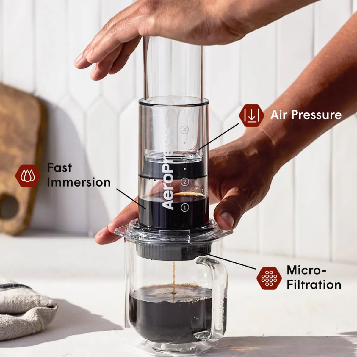 AeroPress Flow Control Filter Cap, Black | Brew Espresso-Style Crema & More - view 2