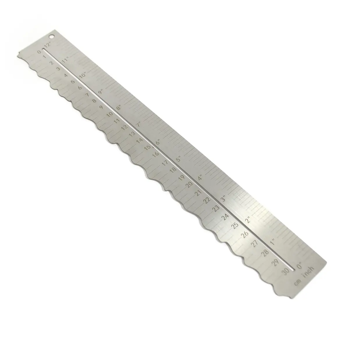 UPTTHOW Metal Irregular Edges Ruler for Paper Tearing | 12" Measuring Tool for Drawing & DIY - main product image