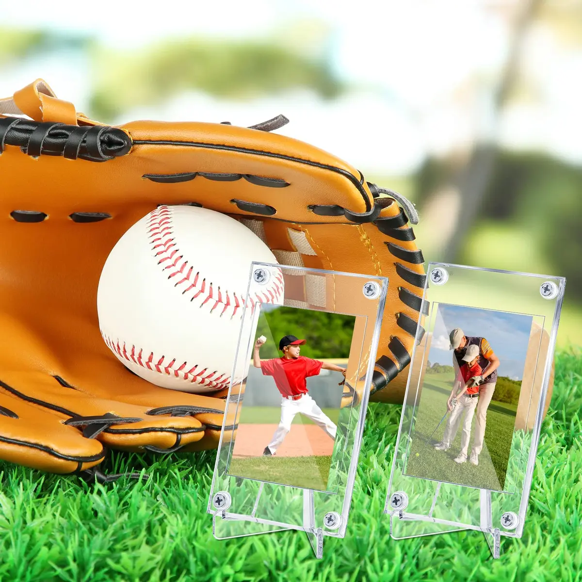 Jetec Baseball Card Holder with Acrylic Display Stands (30 Pcs) | Clear, Protective, Compact - view 5