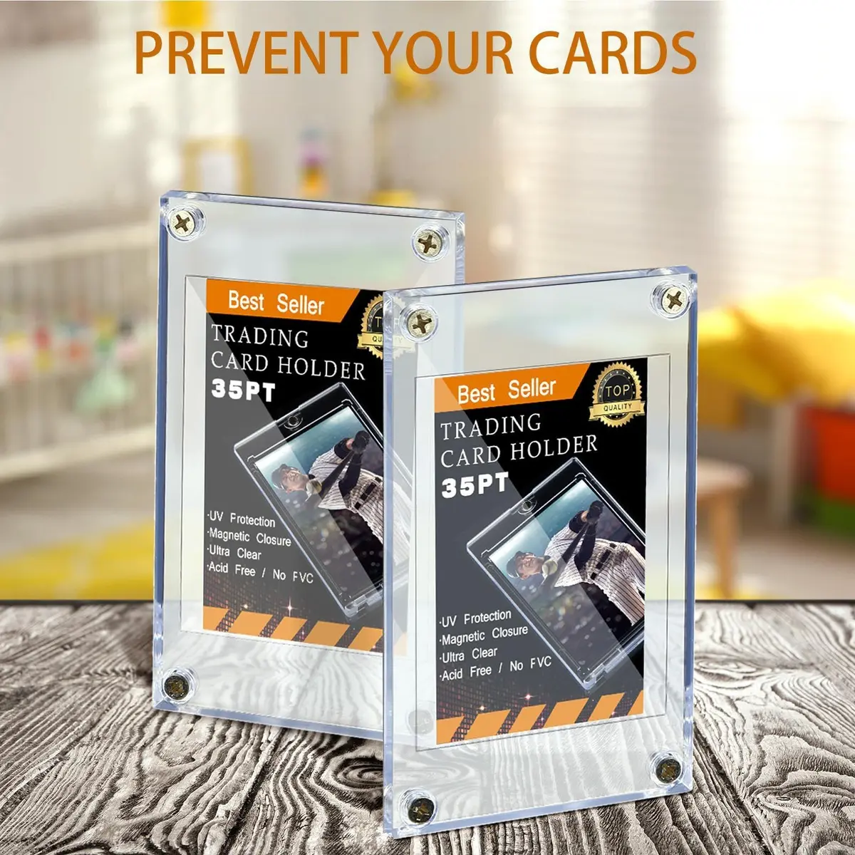 Jetec Baseball Card Holder with Acrylic Display Stands (30 Pcs) | Clear, Protective, Compact - view 6