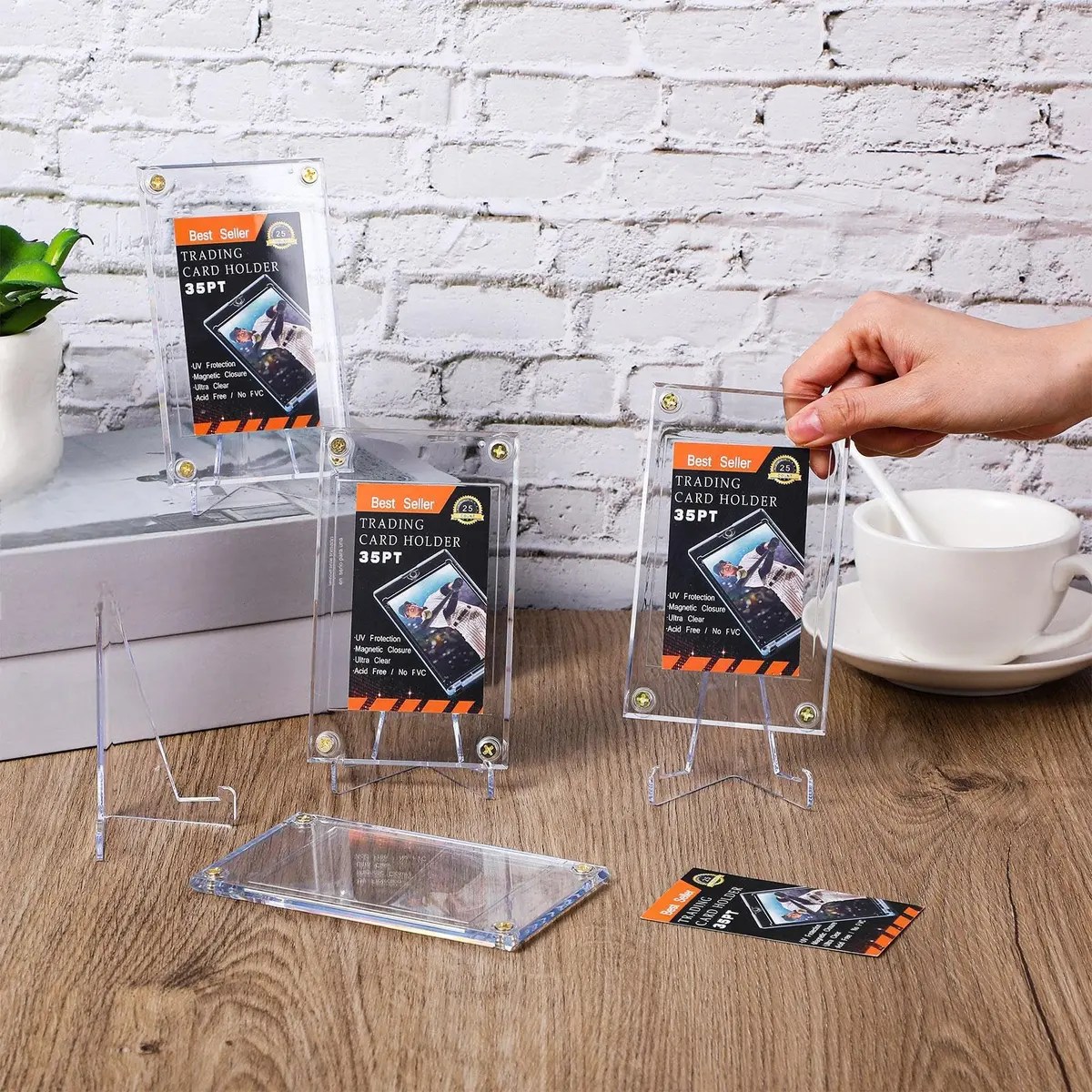 Jetec Baseball Card Holder with Acrylic Display Stands (30 Pcs) | Clear, Protective, Compact - view 4