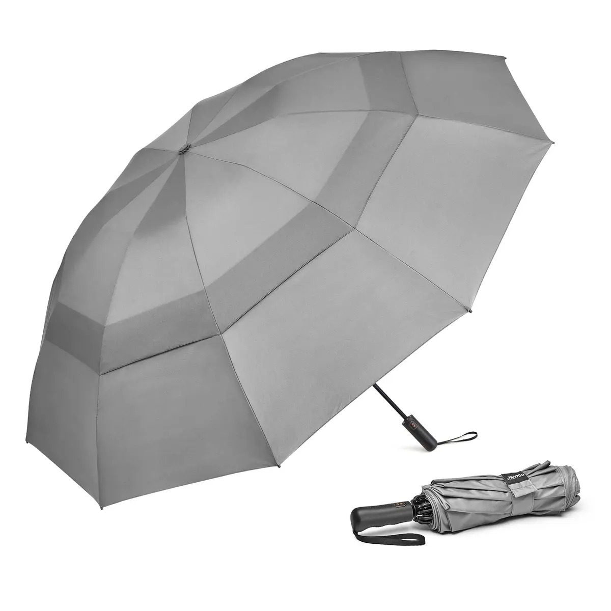 G4Free 62 Inch Large Golf Umbrella Windproof Reverse Travel Umbrella with Double Canopy and Auto Open Close (Grey) | 157.5 cm Arc - main product image
