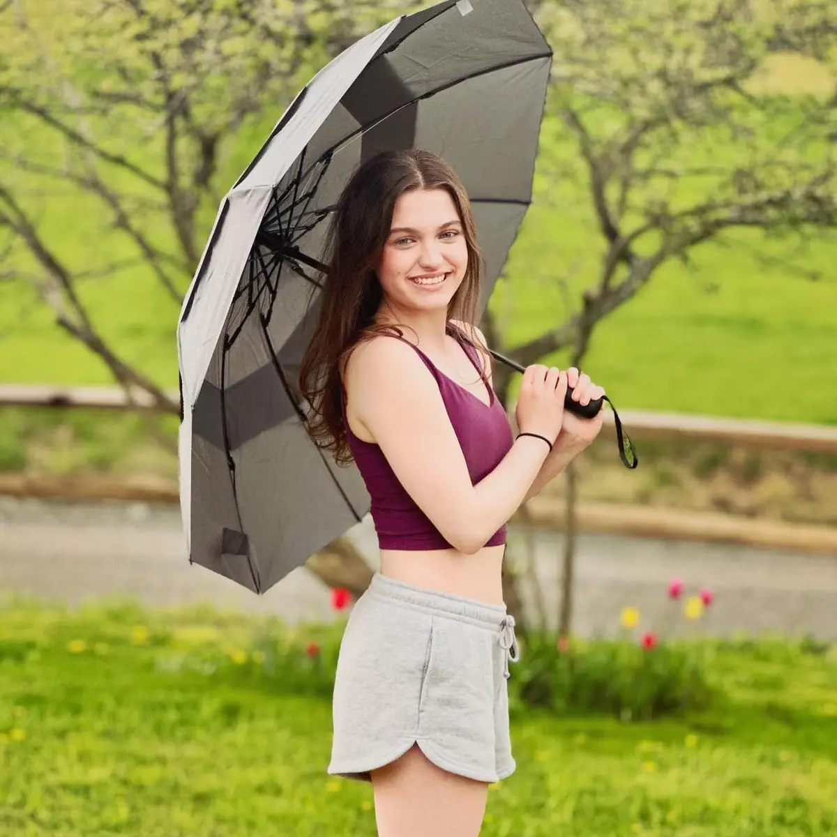 G4Free 62 Inch Large Golf Umbrella Windproof Reverse Travel Umbrella with Double Canopy and Auto Open Close (Grey) | 157.5 cm Arc - view 6