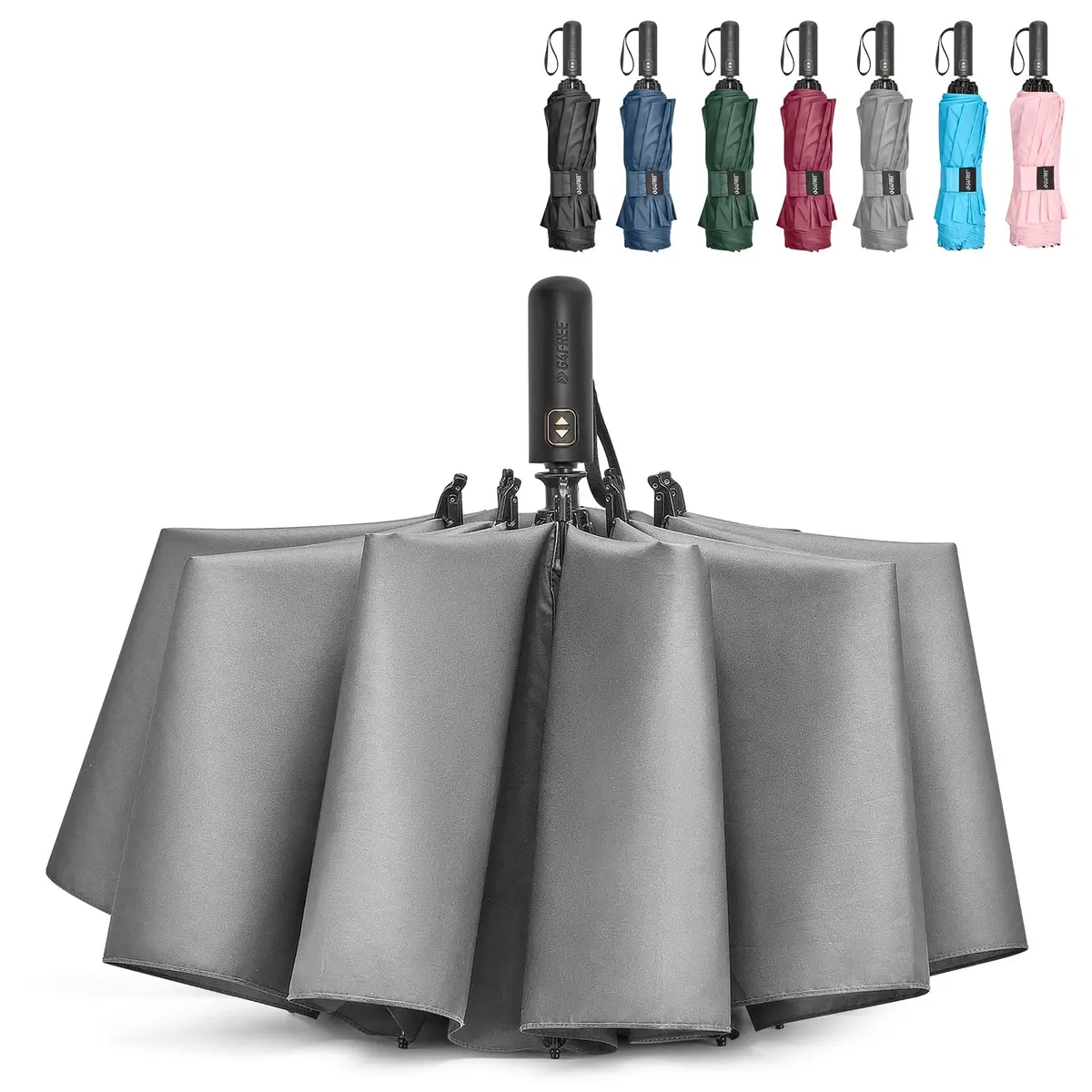 G4Free 62 Inch Large Golf Umbrella Windproof Reverse Travel Umbrella with Double Canopy and Auto Open Close (Grey) | 157.5 cm Arc - view 9