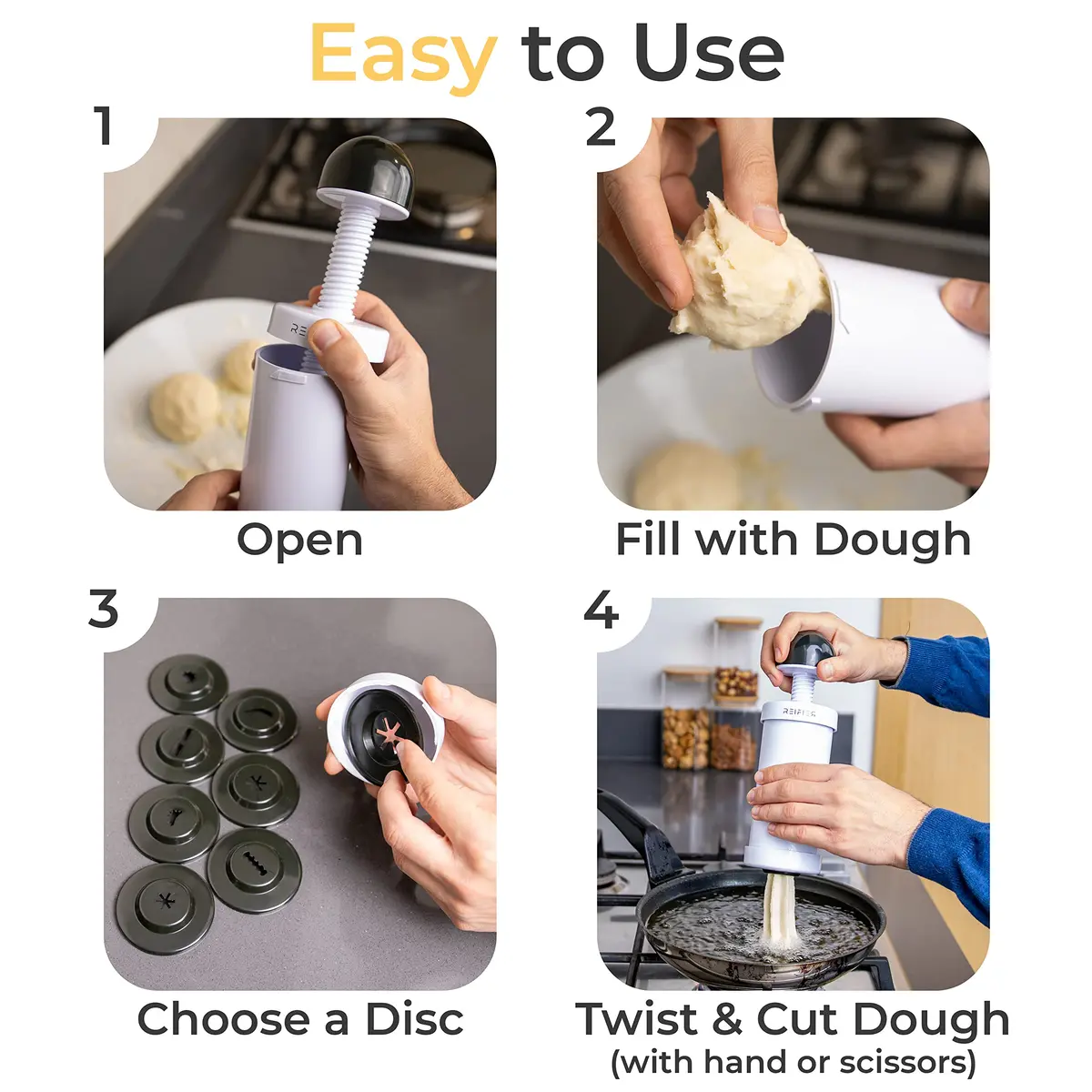 Reifier Churrera Churro Maker Machine - 8 Discs | Easy to Use & Dishwasher Safe - view 3