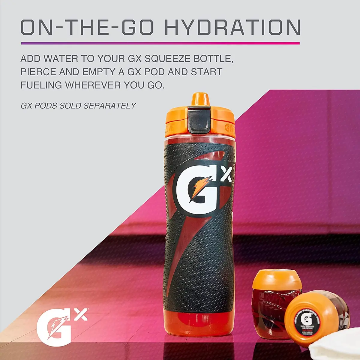 Gatorade Gx Refillable Squeeze Bottle 30 Oz (887 ml) | Customizable Hydration for Athletes - view 3