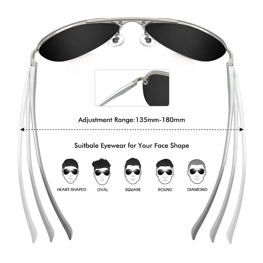 Fishingtours Aviator Sunglasses for Men & Women | Polarized Mirrored Driving Sunglasses (65mm Lens Width) - view 2