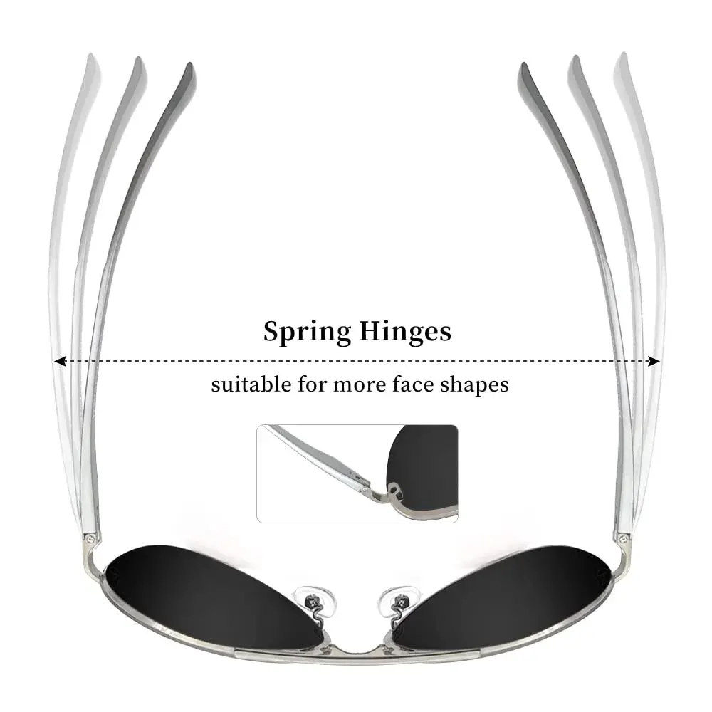 Fishingtours Aviator Sunglasses for Men & Women | Polarized Mirrored Lenses, 65mm - view 3