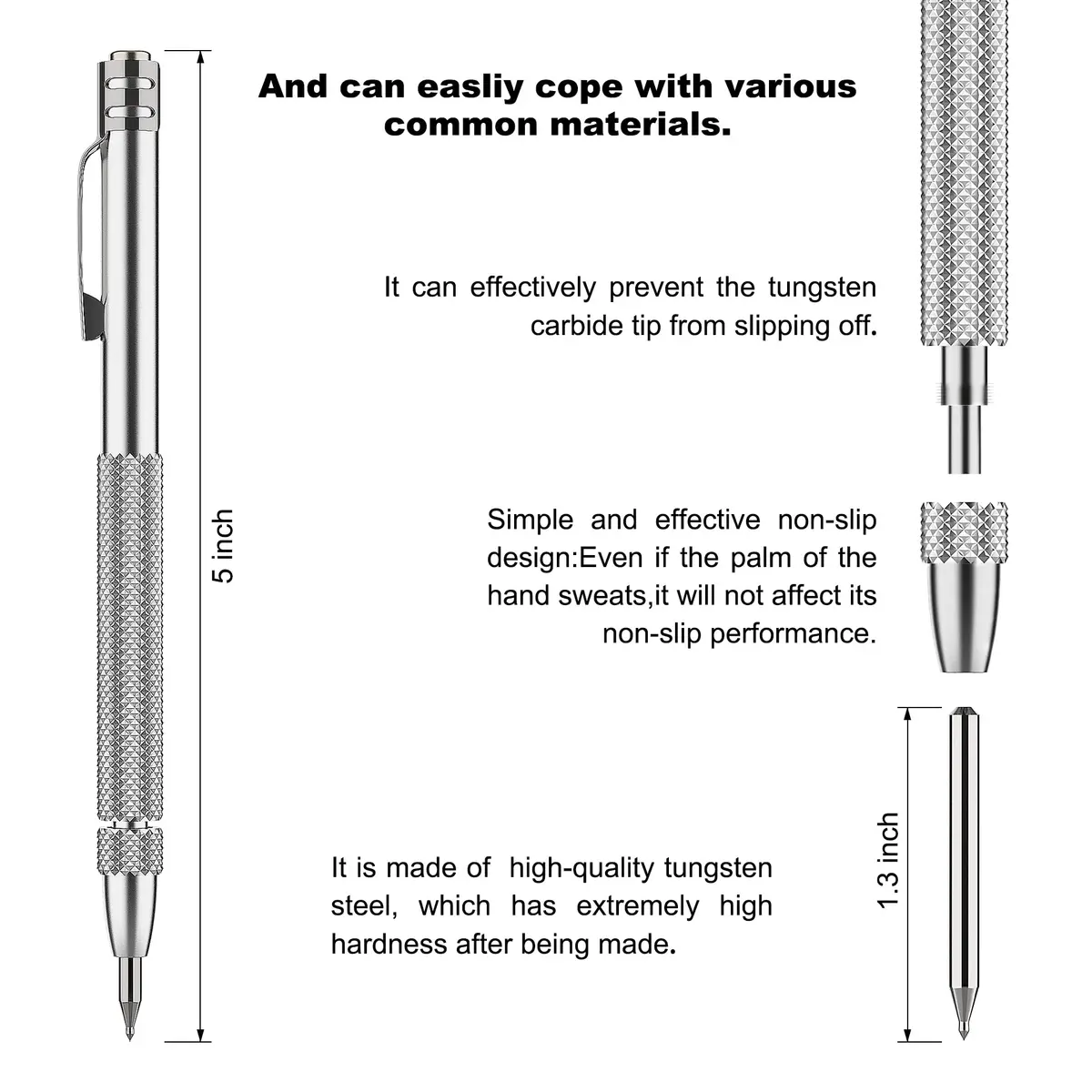 Glieskir Tungsten Carbide Scriber Set with Magnet & 20 Tips | Precision Metal & Glass Marking Tool (70-120 chars) - view 2