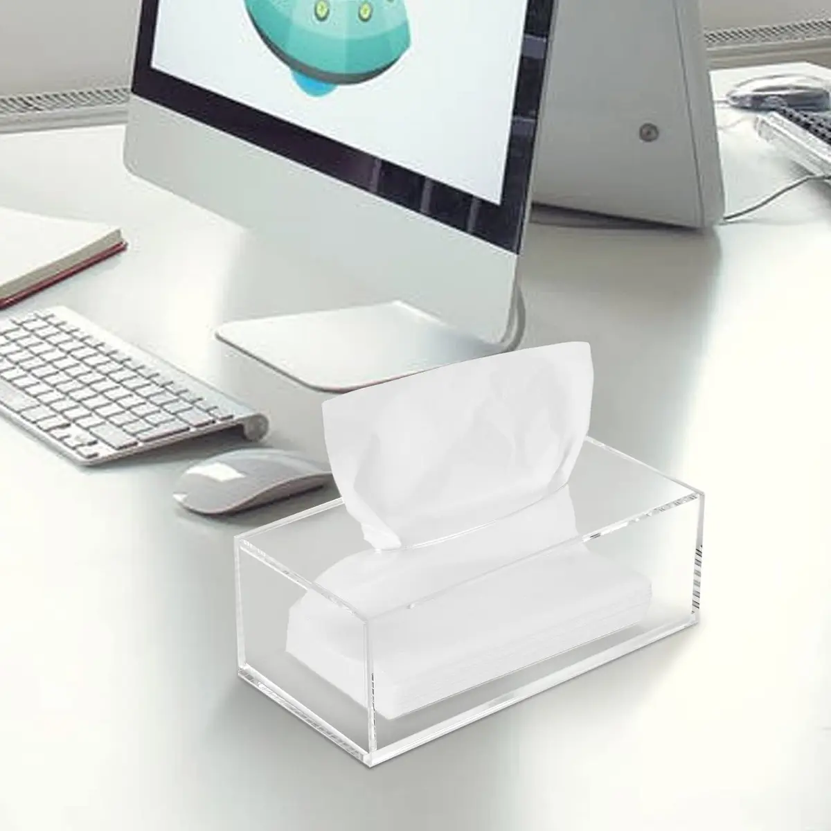 PITBVO Clear Acrylic Tissue Box Cover | Modern, Durable, Easy to Clean (22.99 USD) - view 6