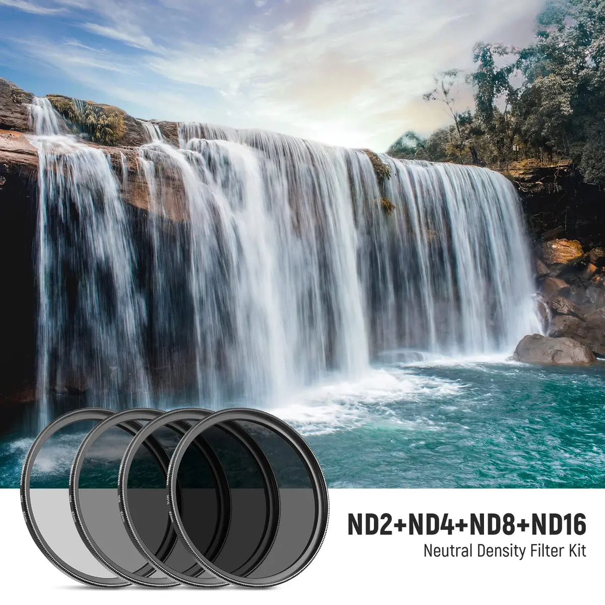 NEEWER 82mm ND Lens Filter Kit: ND2 ND4 ND8 ND16 | Long Exposure & Overexposure Control - view 2