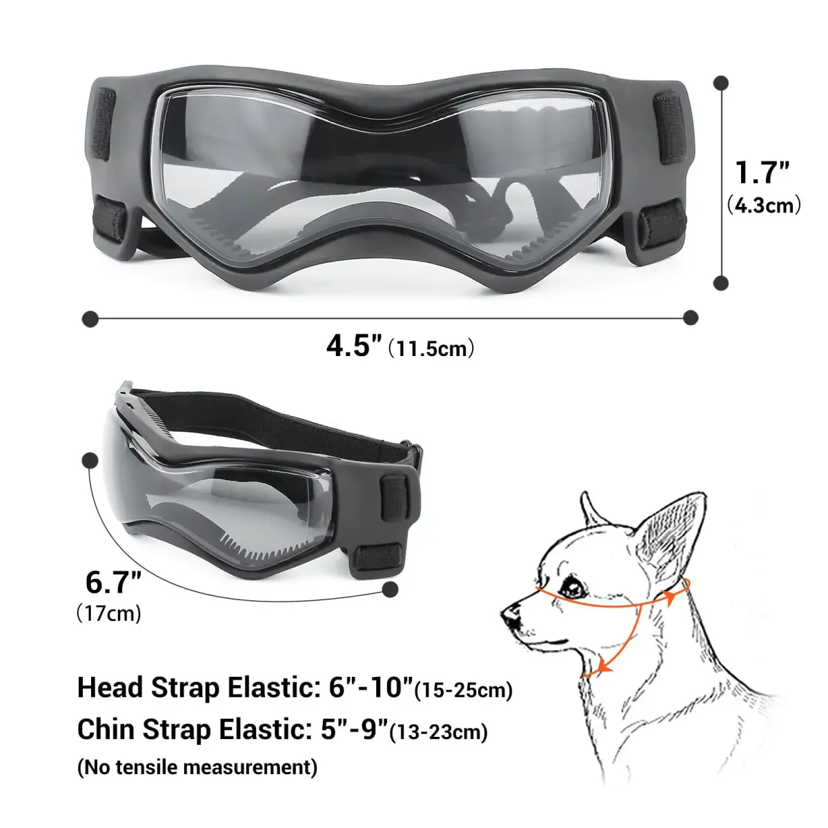 PETLESO Small Breed Dog Goggles | UV Protection Puppy Eyewear for Outdoor Riding Driving, Black S - view 5