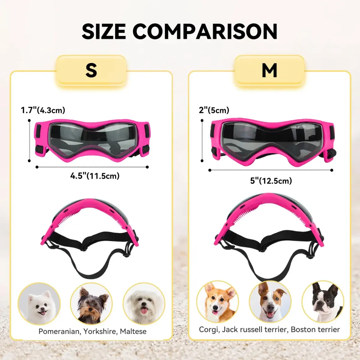 PETLESO Pink Dog Goggles for Small Breeds | UV Protection for Outdoor Riding & Driving - view 4