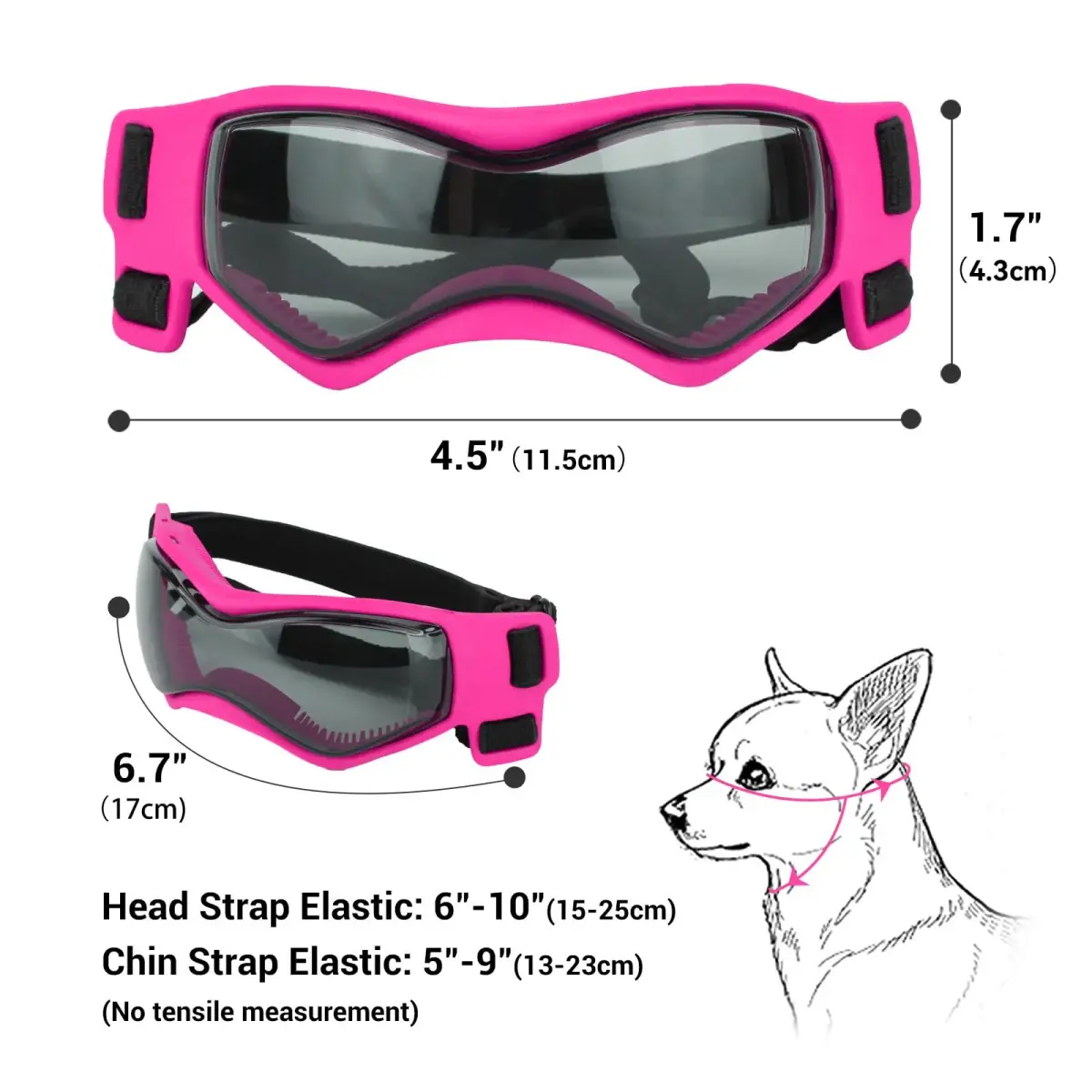 PETLESO Pink Dog Goggles for Small Breeds | UV Protection for Outdoor Riding & Driving - view 5