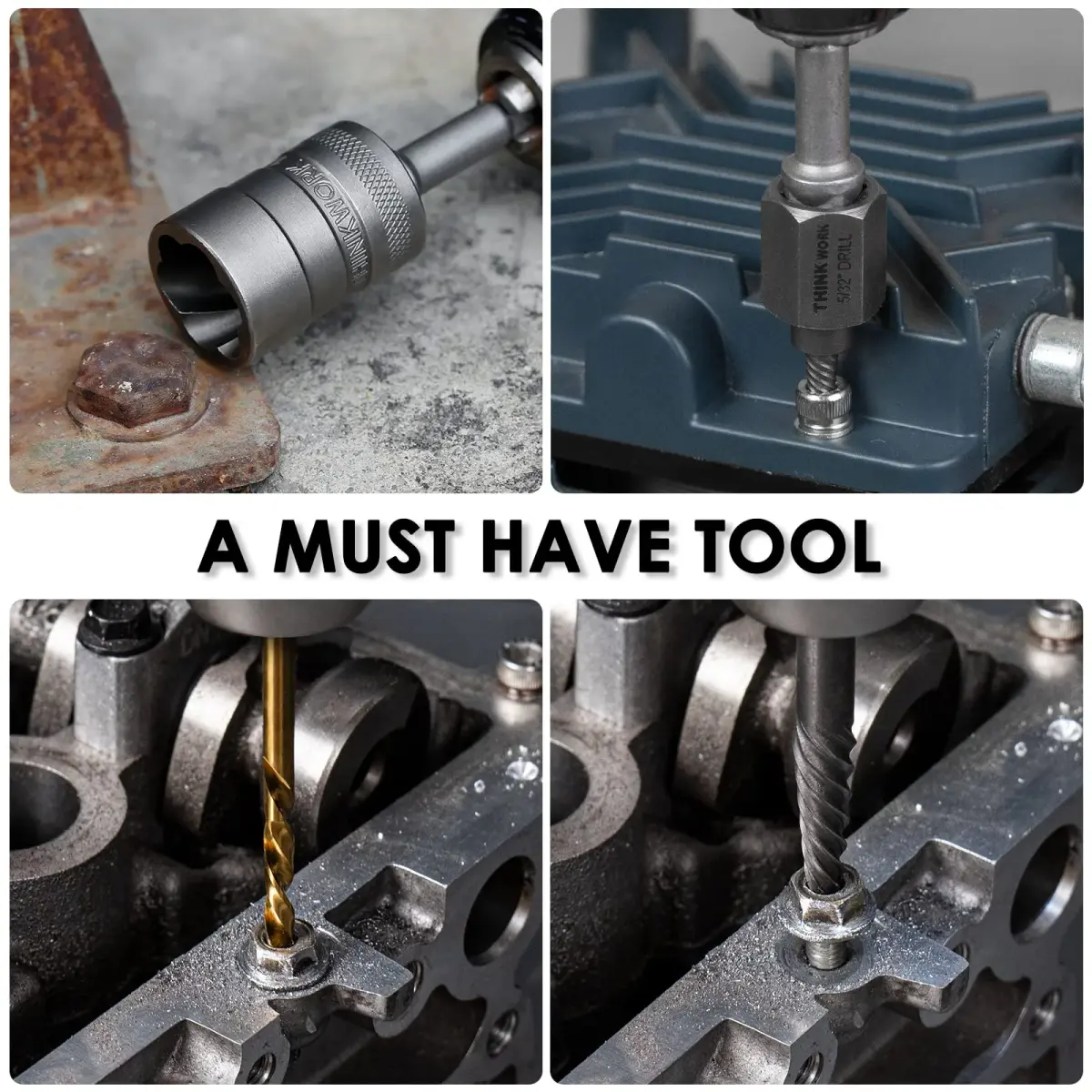 THINKWORK 54-Piece Bolt Extractor Kit with 3/8" Drive | Removes Damaged, Frozen, Rusted, Rounded-Off Bolts, Nuts & Screws - view 7