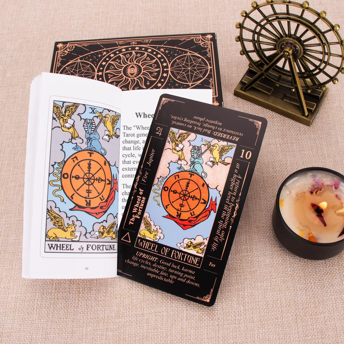 KLEDERY Tarot Cards for Beginners, Classic Tarot Deck with Meanings, Durable Cards with Guide Book, Black | Beginner Tarot Learning Tool - view 4