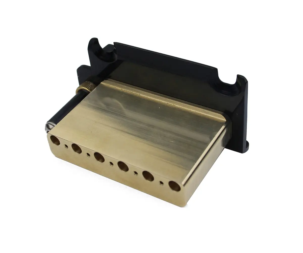 Guyker Non-locking 2 Point Guitar Tremolo Bridge 83.2 x 40.3mm | CNC Machined Brass Block for ST Electric Guitar (Black) - view 5