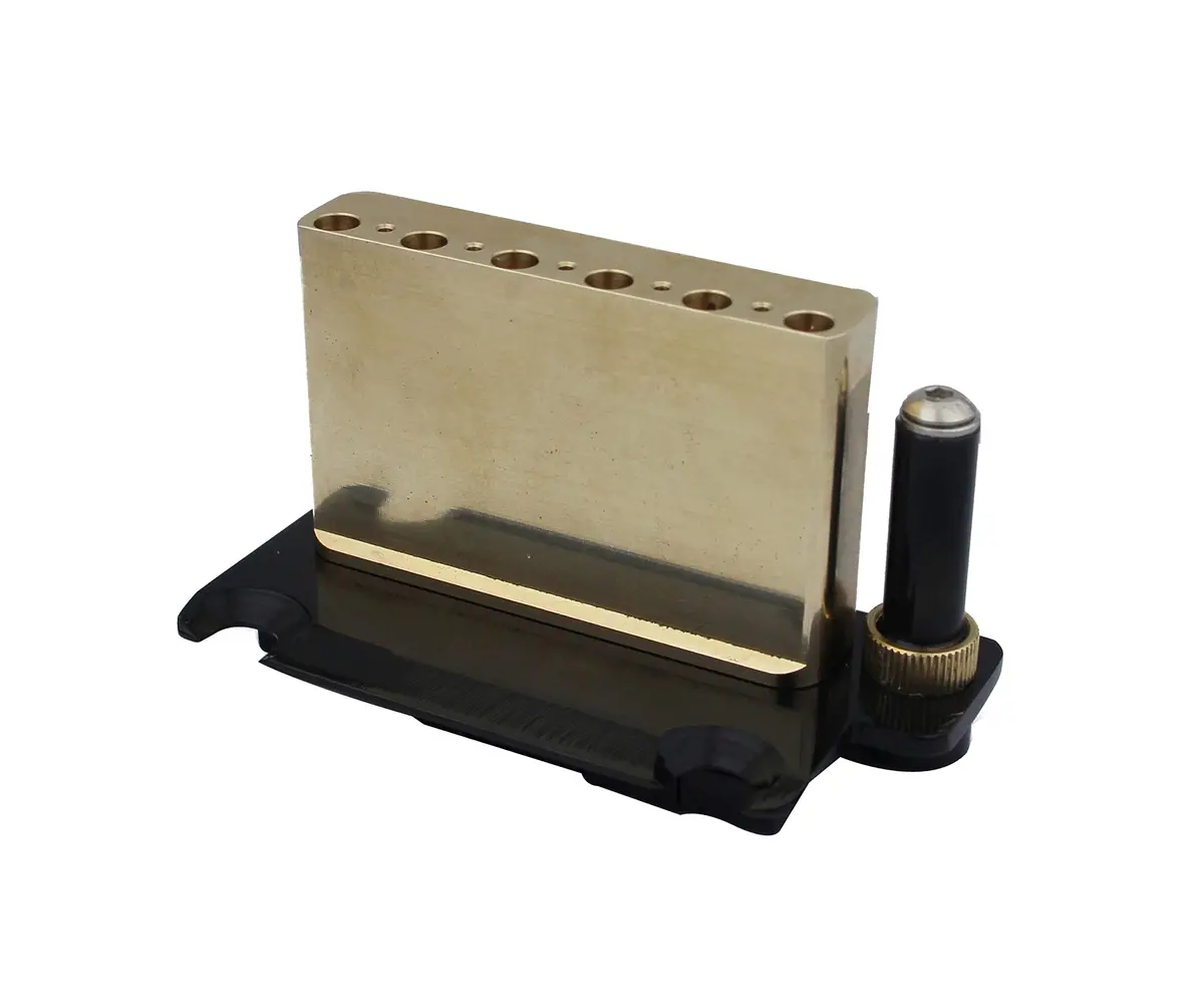 Guyker Non-locking 2 Point Guitar Tremolo Bridge 83.2 x 40.3mm | CNC Machined Brass Block for ST Electric Guitar (Black) - view 6