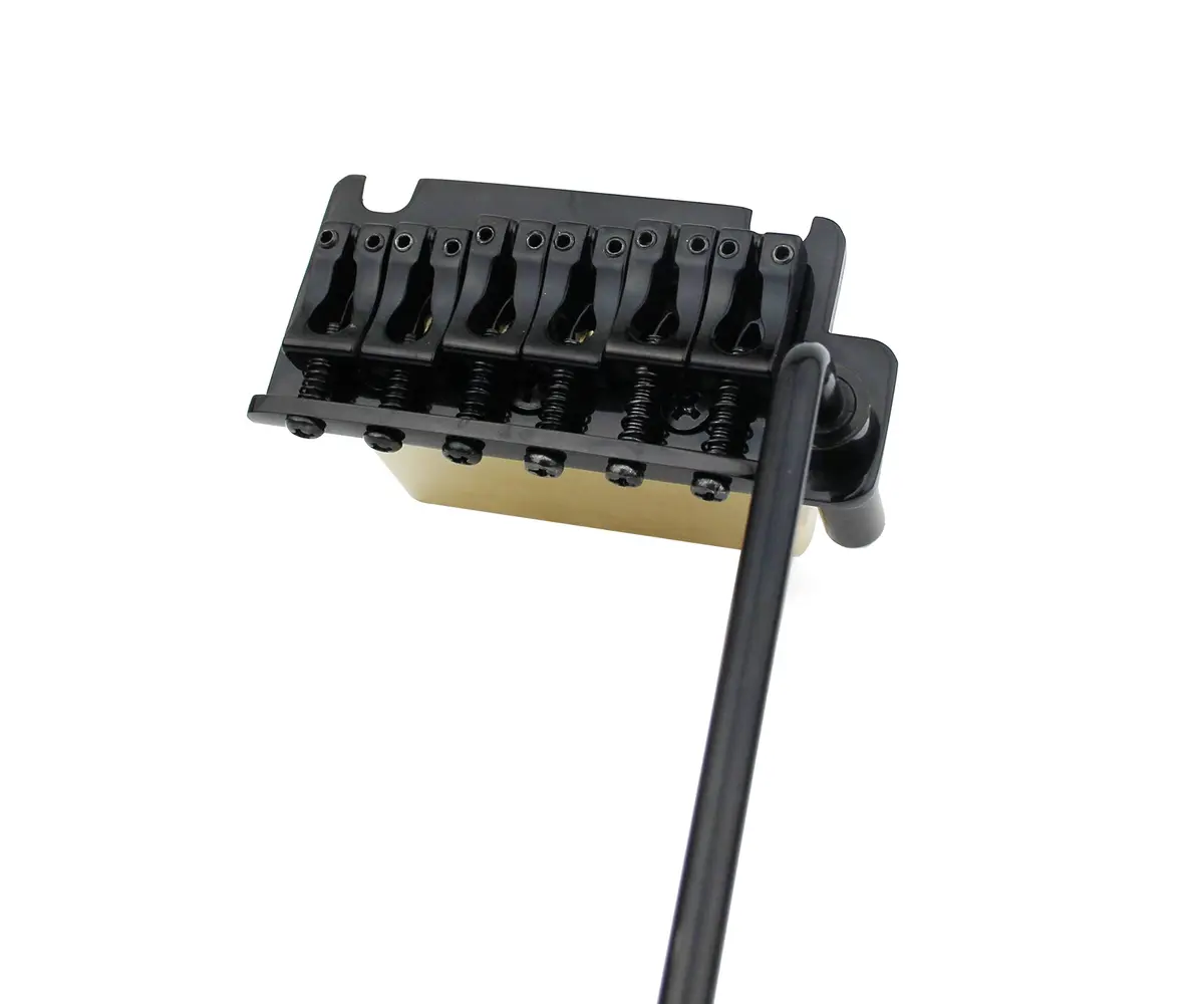 Guyker Non-locking 2 Point Guitar Tremolo Bridge 83.2 x 40.3mm | CNC Machined Brass Block for ST Electric Guitar (Black) - view 2