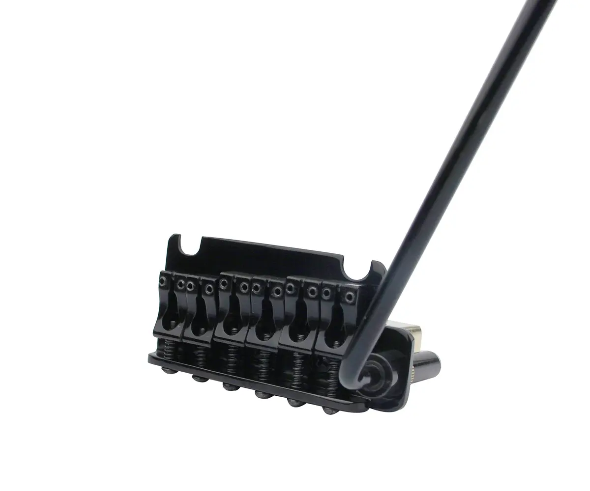 Guyker Non-locking 2 Point Guitar Tremolo Bridge 83.2 x 40.3mm | CNC Machined Brass Block for ST Electric Guitar (Black) - view 3