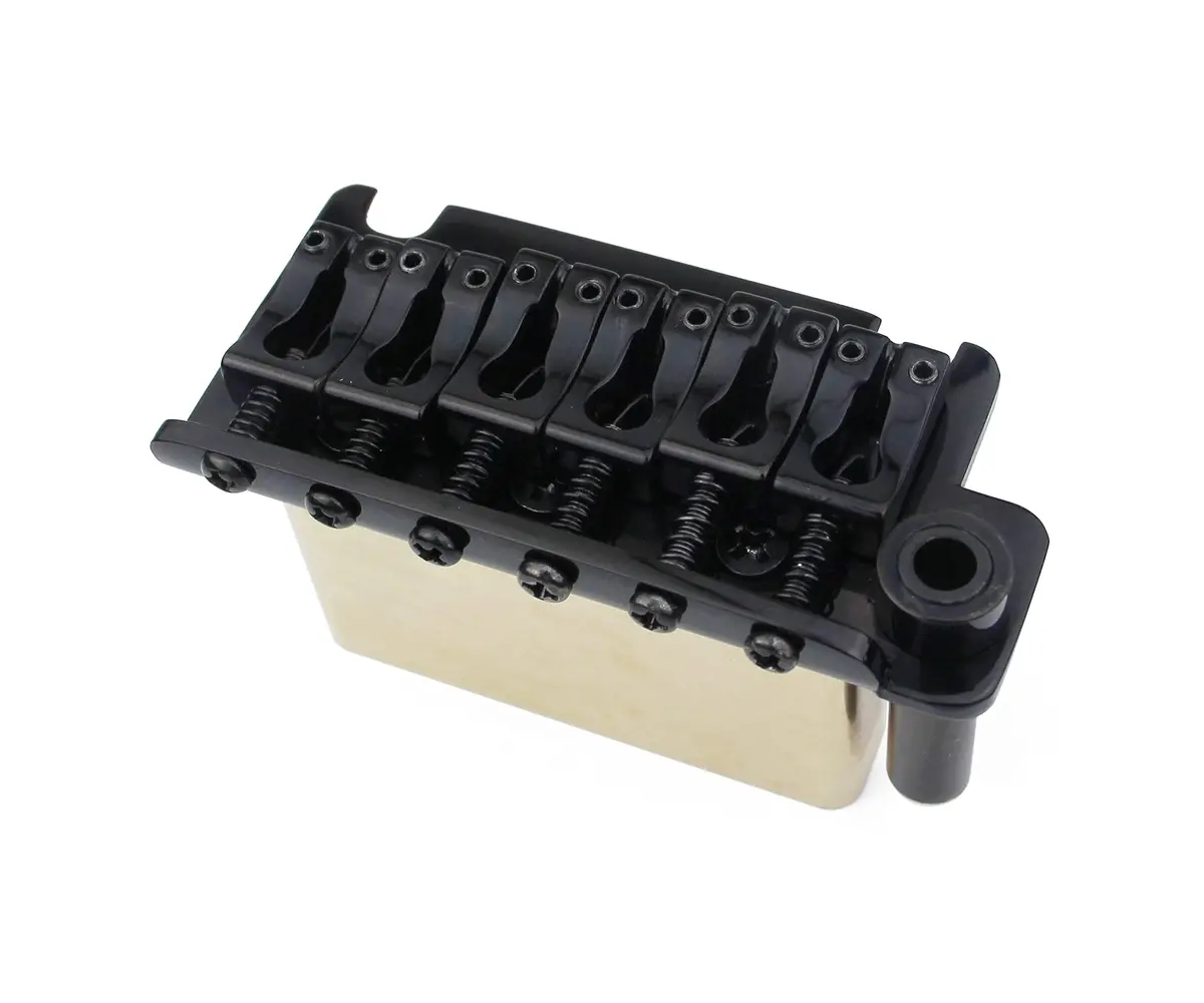 Guyker Non-locking 2 Point Guitar Tremolo Bridge 83.2 x 40.3mm | CNC Machined Brass Block for ST Electric Guitar (Black) - view 4