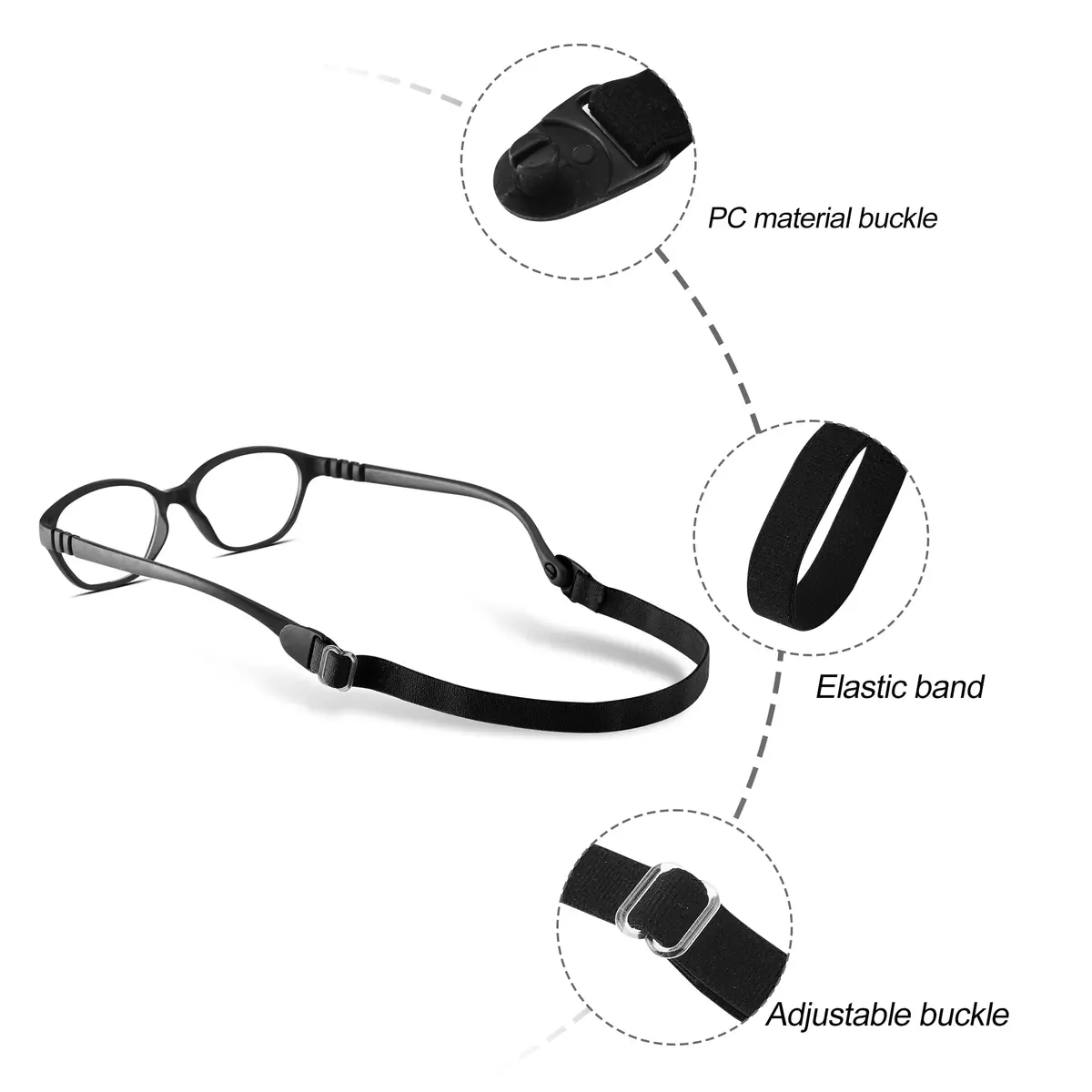 lvvfit Kids Glasses Strap Adjustable Elastic Eyeglasses Band for Toddler Kids Boys Girls | No Tail, Comfort Fit - view 2