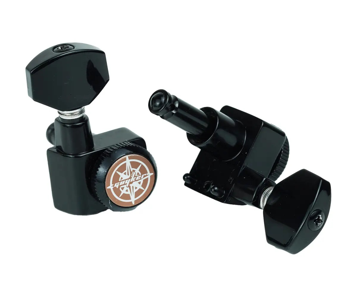 Guyker 6 In-line Guitar Locking Tuners – 1:18 Locking Tuning Key Pegs – Black | Heavy-Duty, Precise Tuning - view 5