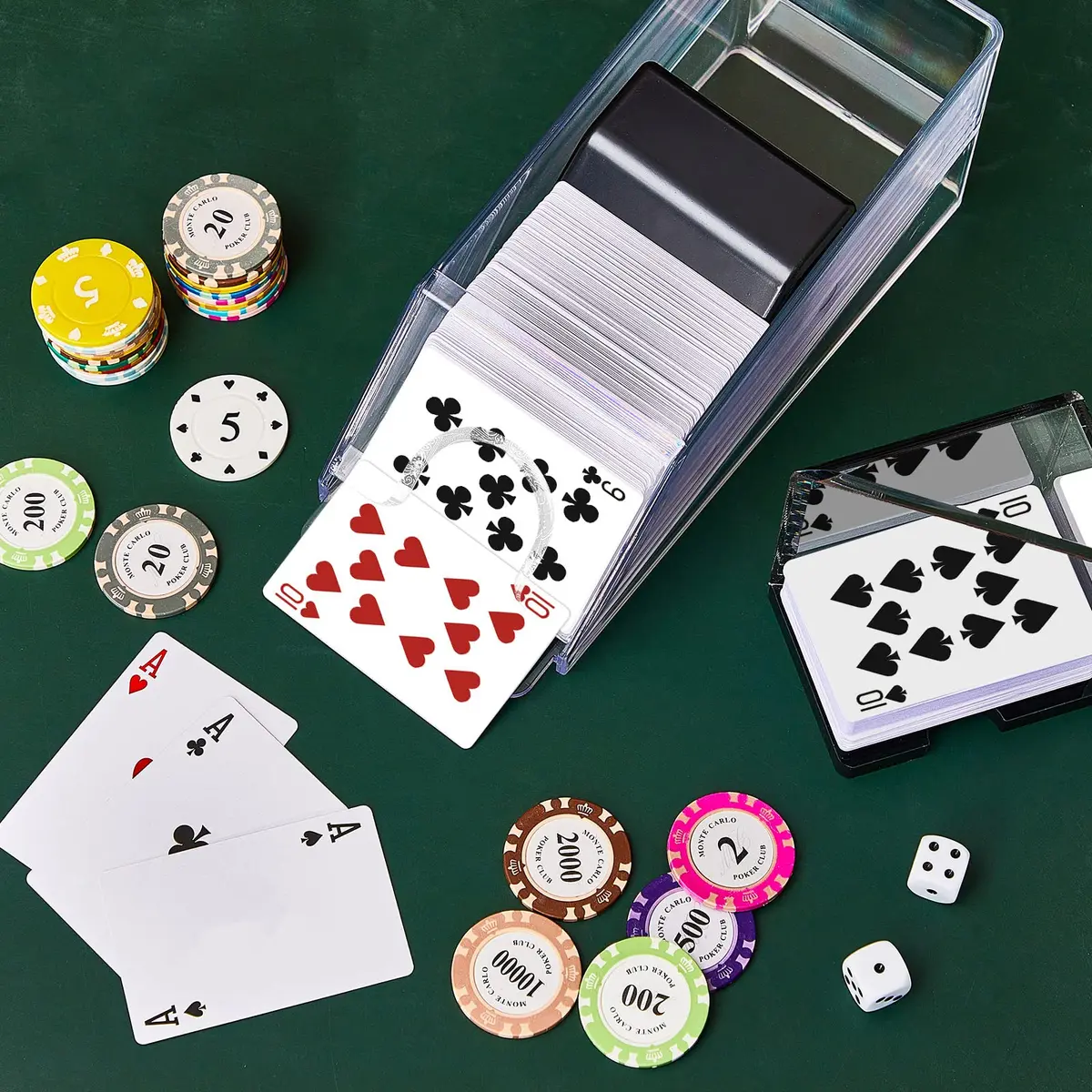 Honoson 4 Deck Blackjack Shoe and Discard Tray Acrylic, Clear | Casino Game Accessory for Home & Tournaments - view 4