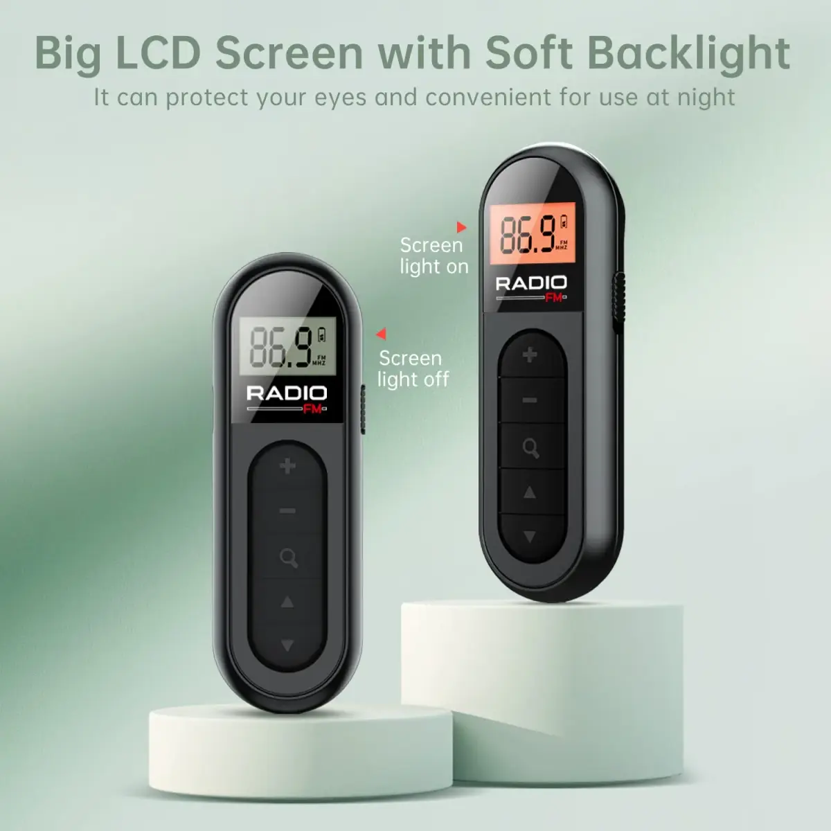 UMUTOO MI03 Pocket FM Radio with Clip Rechargeable Black | Portable Personal FM Receiver for Outdoor Use - view 5