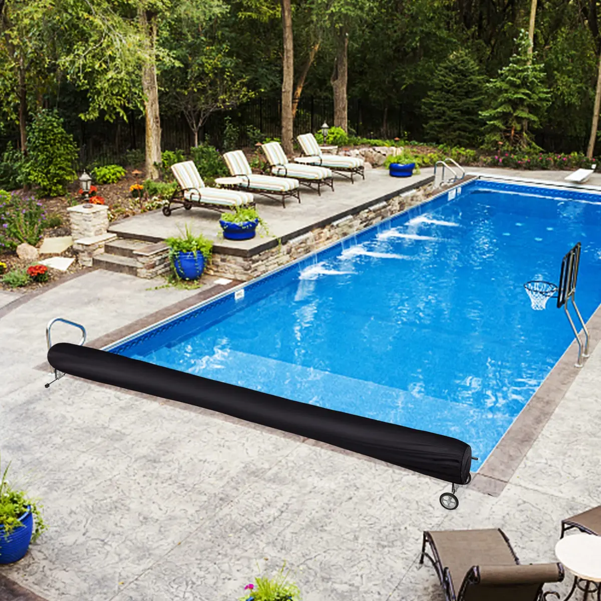 Tlswshsy 18ft Pool Solar Reel Cover | Heavy Duty Woven Polyethylene for All-Weather Protection - view 7