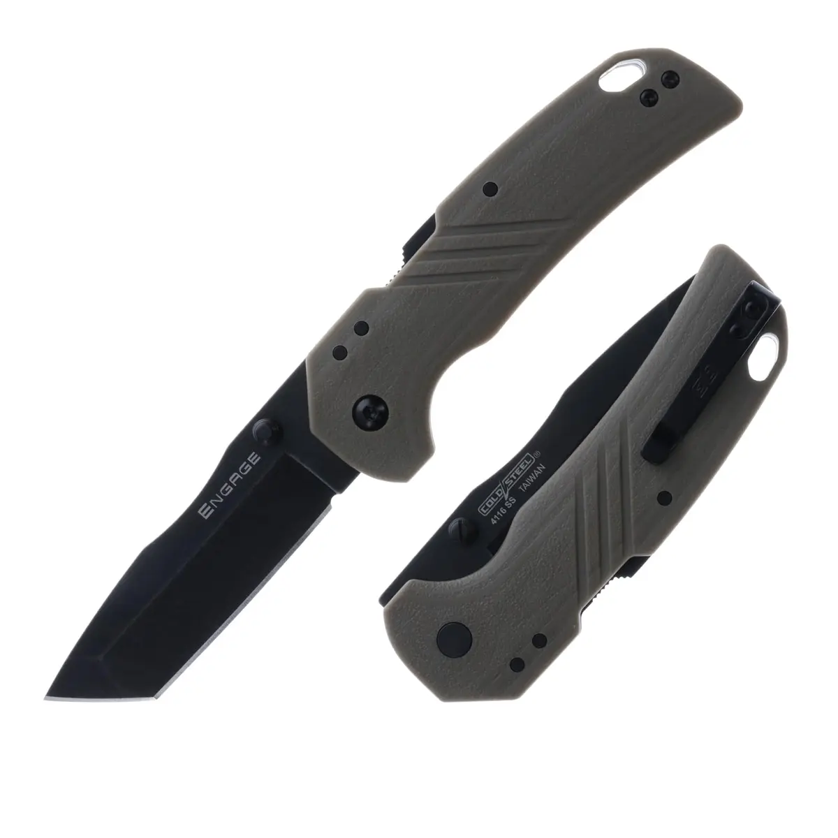 Cold Steel Engage 3in 4116SS Tanto Point Blade 4.25in FDE GFN Handle | Everyday Carry Tactical Folding Knife - main product image