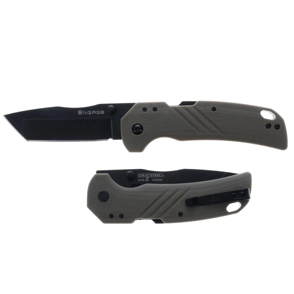 Cold Steel Engage 3in 4116SS Tanto Point Blade 4.25in FDE GFN Handle | Everyday Carry Tactical Folding Knife - view 2