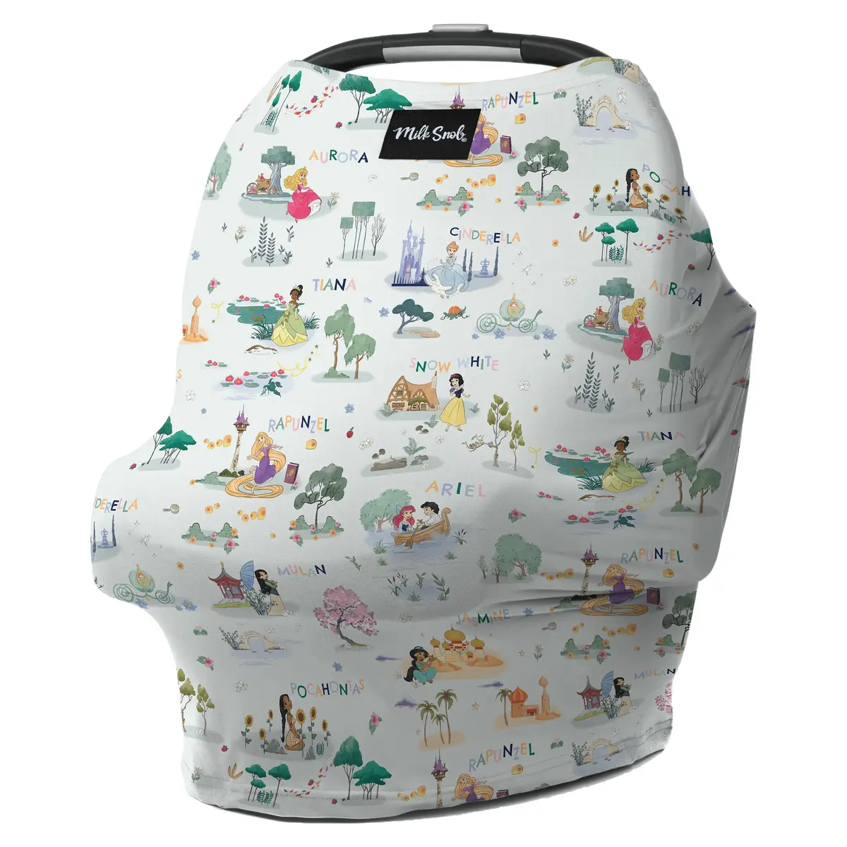 Milk Snob Original Disney Enchanted Kingdoms 5-in-1 Cover 225 ml (8 fl oz) | Multi-Use Car Seat Canopy & Nursing Cover - main product image