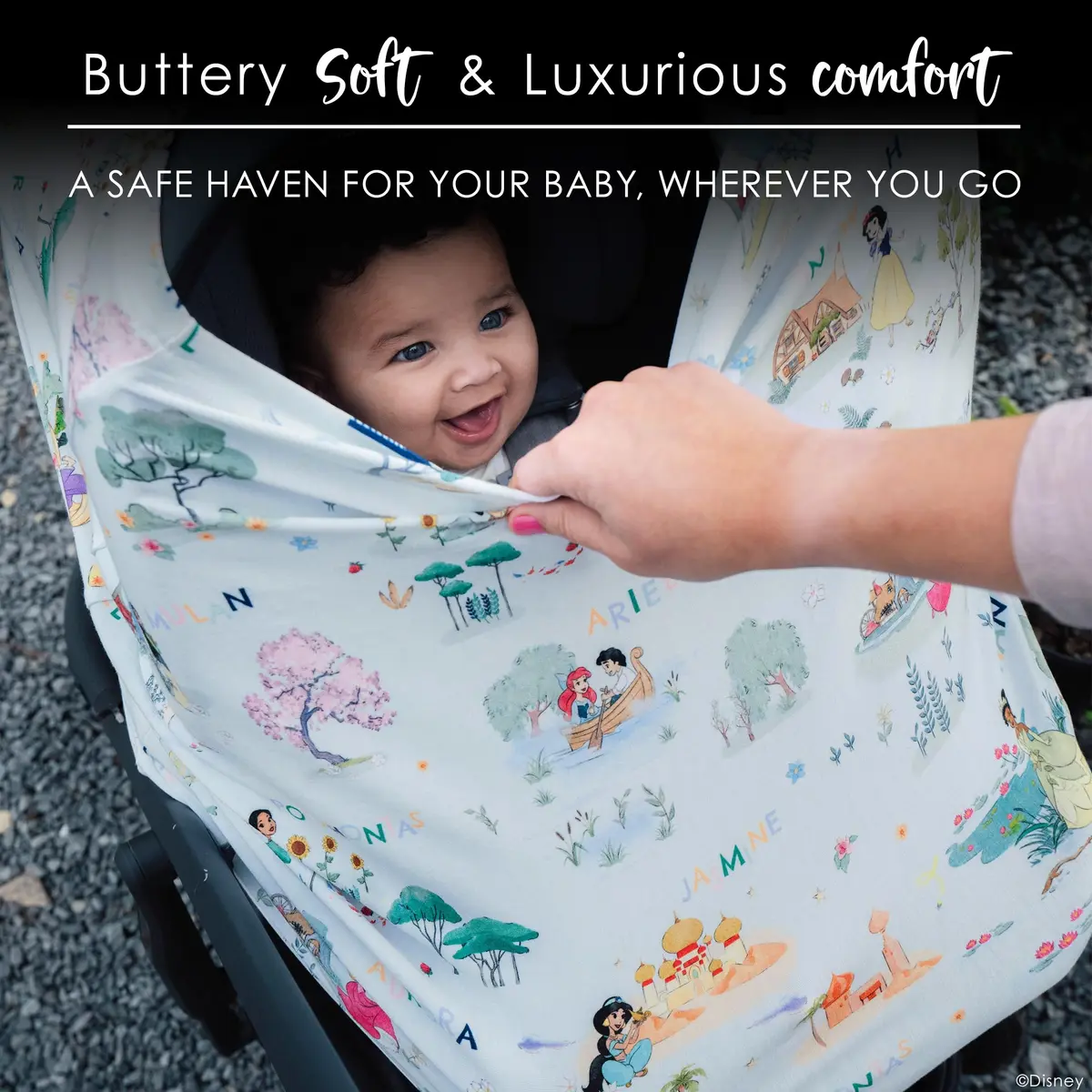 Milk Snob Original Disney Enchanted Kingdoms 5-in-1 Cover 225 ml (8 fl oz) | Multi-Use Car Seat Canopy & Nursing Cover - view 5