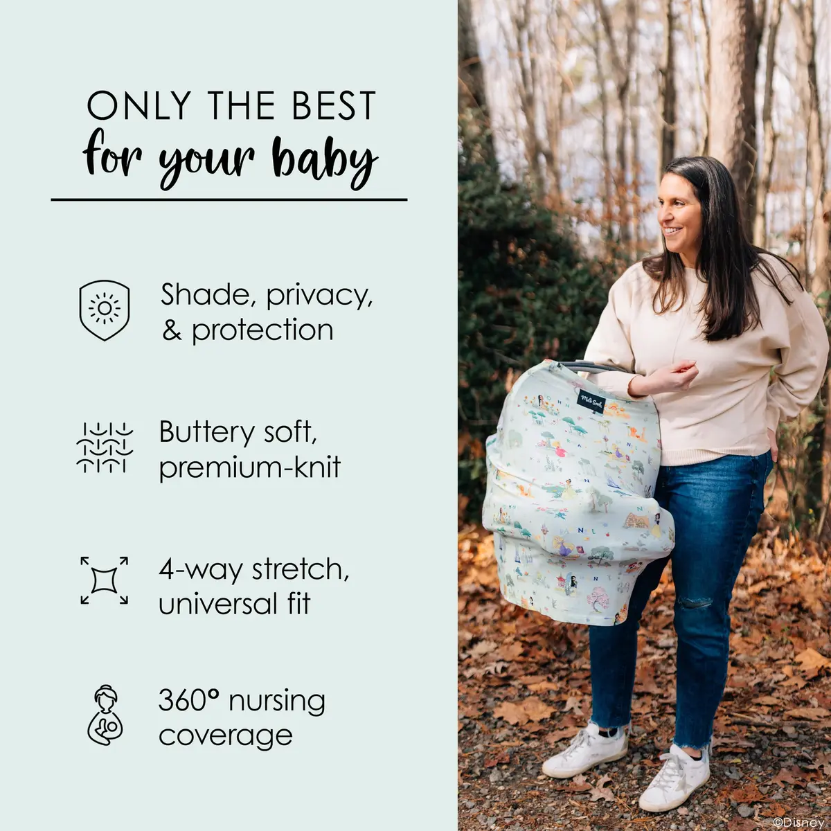 Milk Snob Original Disney Enchanted Kingdoms 5-in-1 Cover 225 ml (8 fl oz) | Multi-Use Car Seat Canopy & Nursing Cover - view 6
