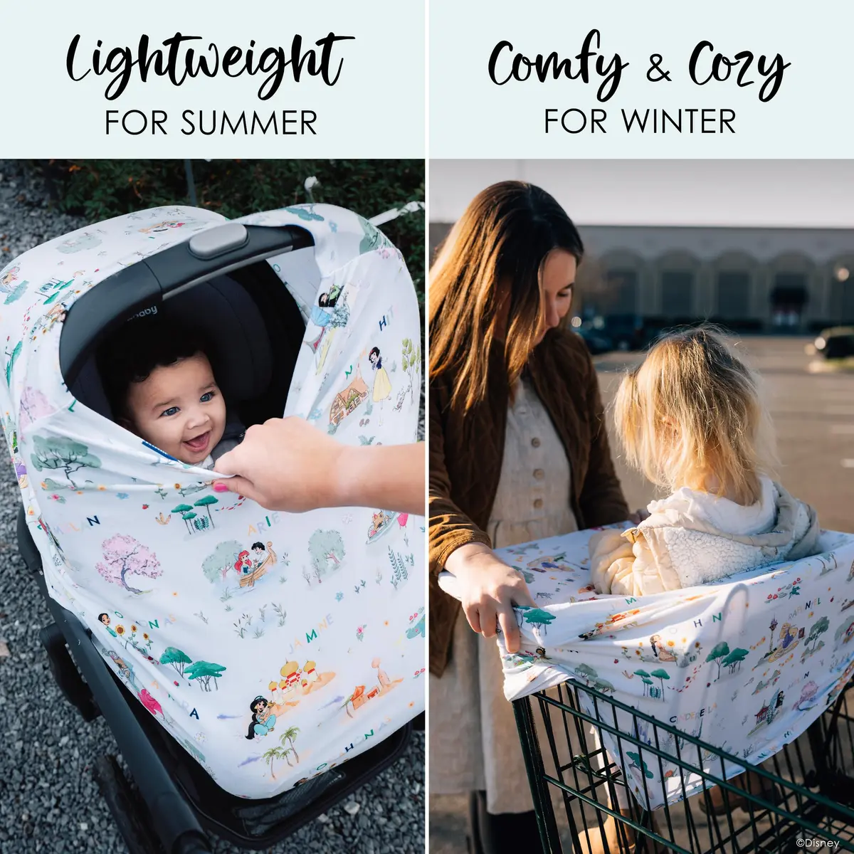 Milk Snob Original Disney Enchanted Kingdoms 5-in-1 Cover 225 ml (8 fl oz) | Multi-Use Car Seat Canopy & Nursing Cover - view 3