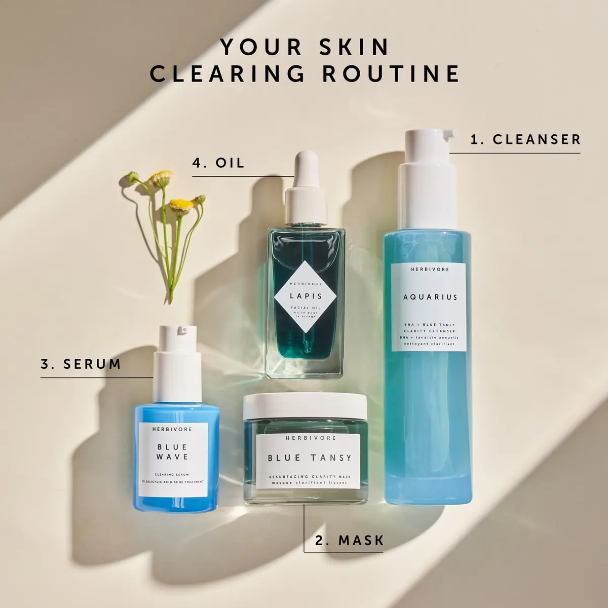 HERBIVORE Lapis Facial Oil 30mL | Balances Oil & Soothes Redness with Blue Tansy & Squalane - view 2
