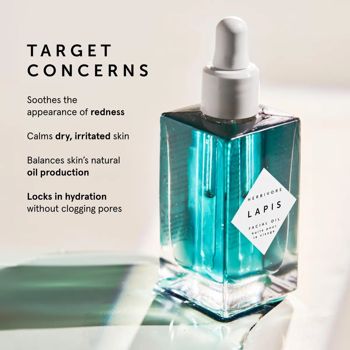 HERBIVORE Lapis Facial Oil 30mL | Balances Oil & Soothes Redness with Blue Tansy & Squalane - view 3
