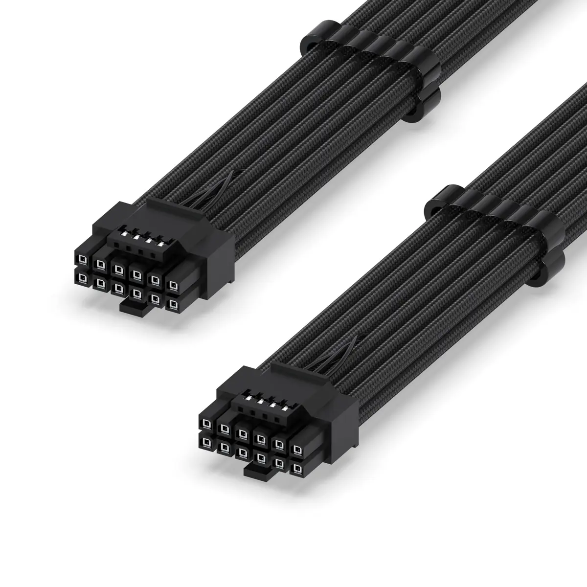EZDIY-FAB 12VHPWR PSU Sleeved Cable 60cm Black | PCIe 5.1 12V-2x6 600W Support - main product image