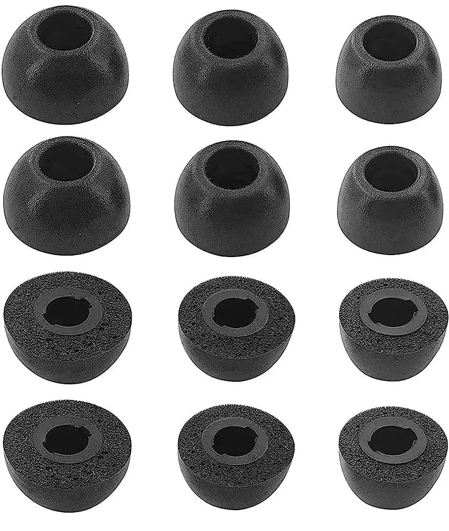 Rqker Foam Ear Tips Compatible with Bose QuietComfort Earbuds II 6 Pairs S/M/L Sizes Black | Ultra Soft Foam for Noise Isolation - main product image