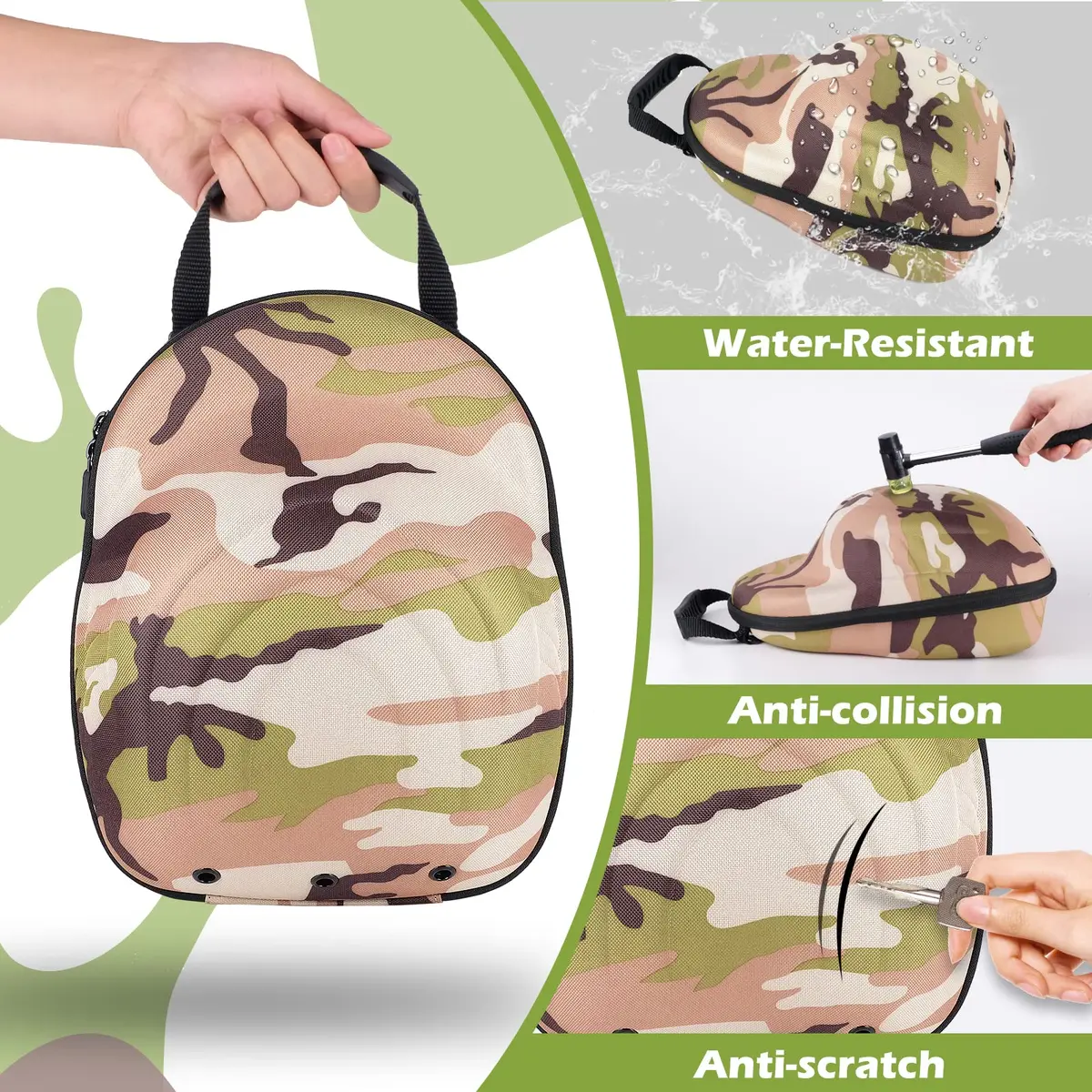 Glamgen Hat Travel Hard Case for 6 Baseball Caps | Lightweight & Durable Organizer with Shoulder Strap - view 3