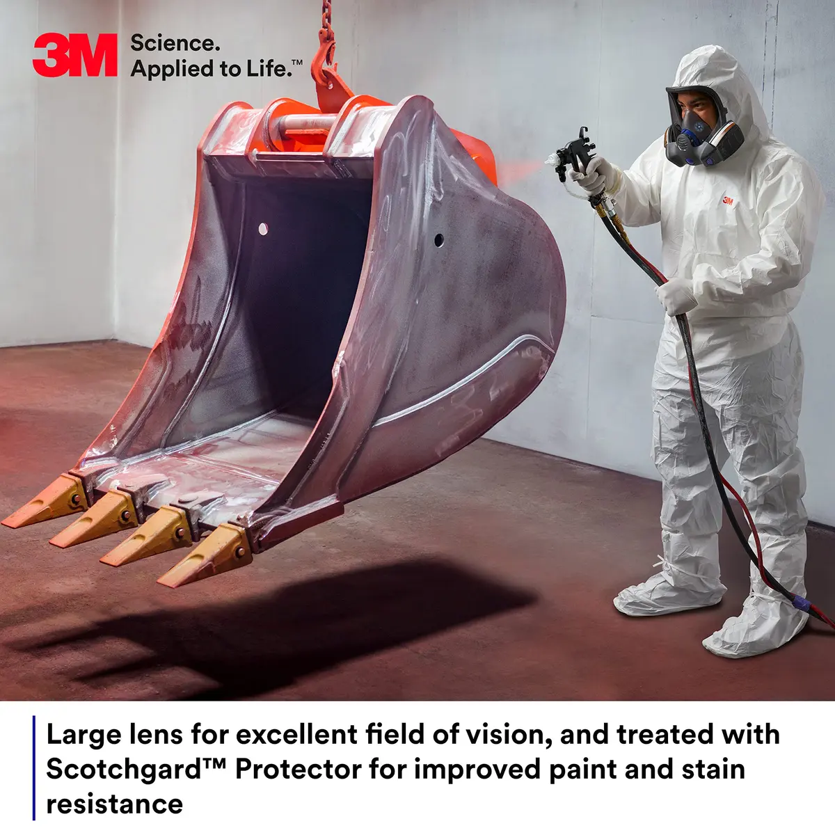 3M Secure Click Full Face Reusable Respirator FF-803 Large | Comfortable, Breathable & Easy Communication - view 3