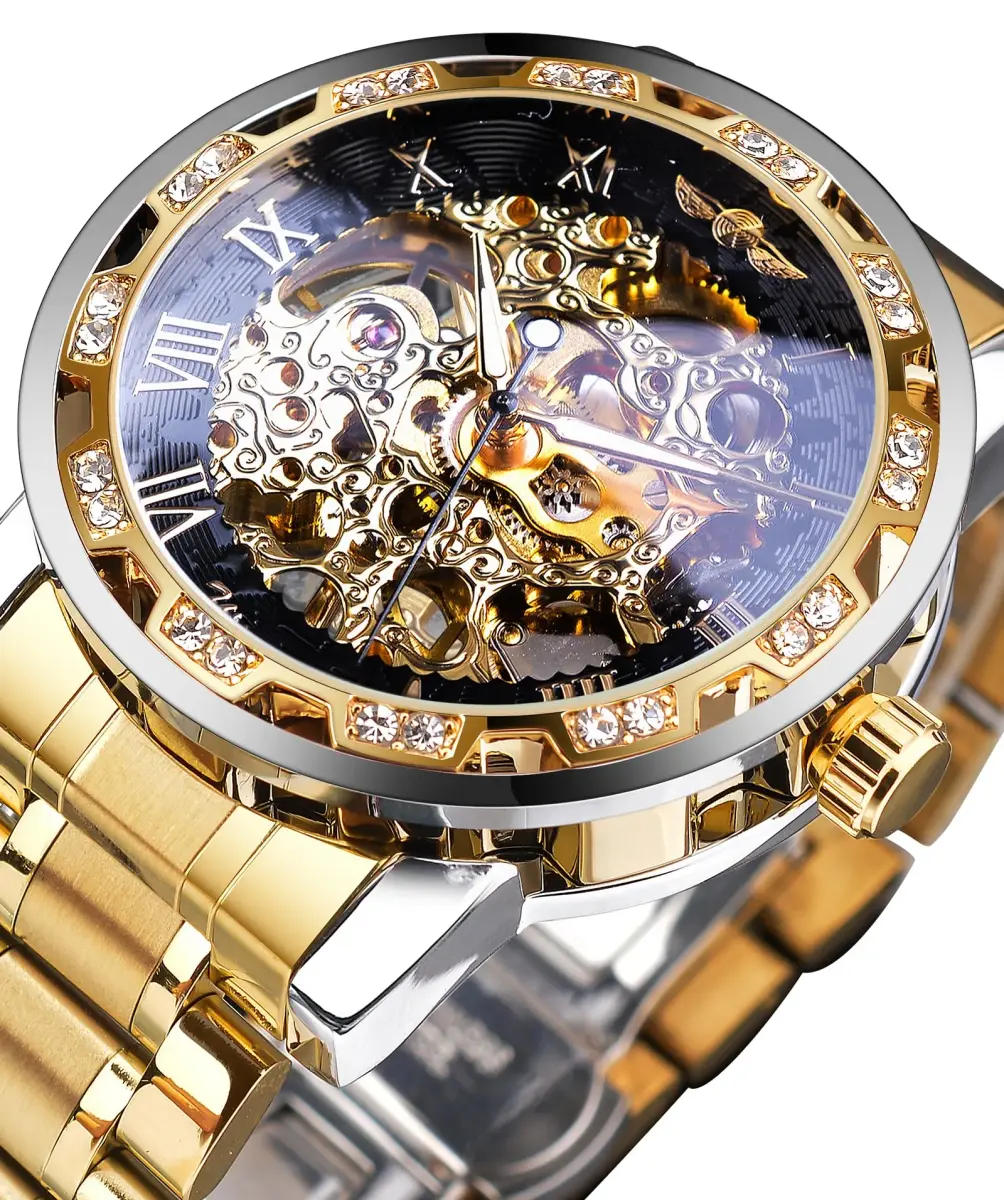 FORSINING Retro Skeleton Automatic Watch 40mm (1.57in) | Diamond Embellished Mechanical Wristwatch - view 3